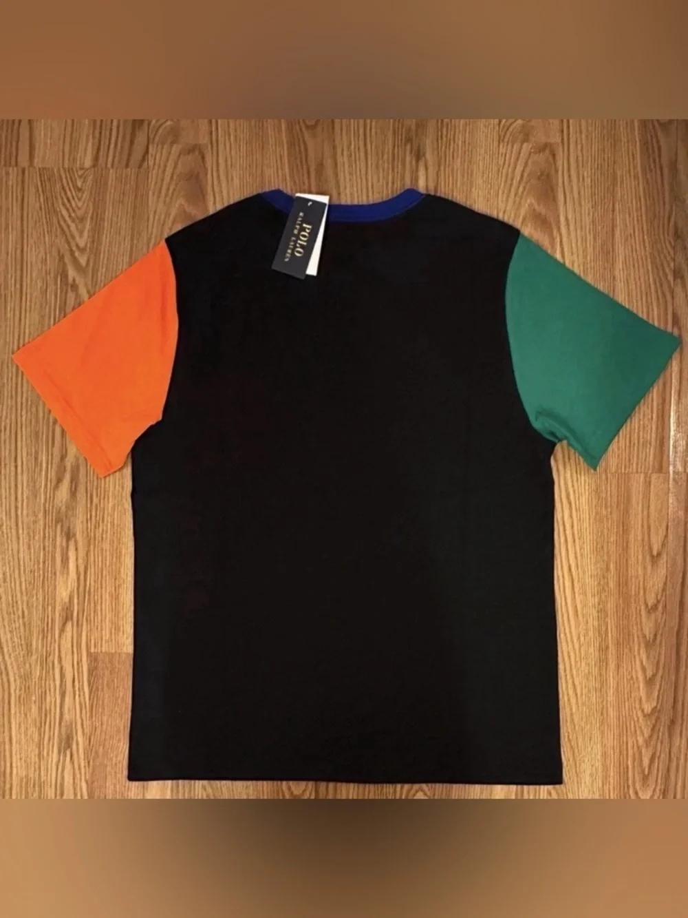 Polo Ralph Lauren Boy’s Logo Color blocked Cotton Jersey Tee + Navy Shorts, XL